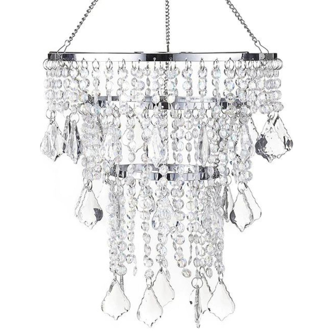 Acrylic Chandelier Lampshade Mini Crystal Beaded Fixture Pendant Ceiling Light Shade for Wedding Bedroom Hallway Bathroom H11.4''X D9.84'' My Store