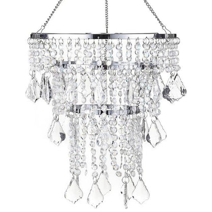 Acrylic Chandelier Lampshade Mini Crystal Beaded Fixture Pendant Ceiling Light Shade for Wedding Bedroom Hallway Bathroom H11.4''X D9.84'' My Store