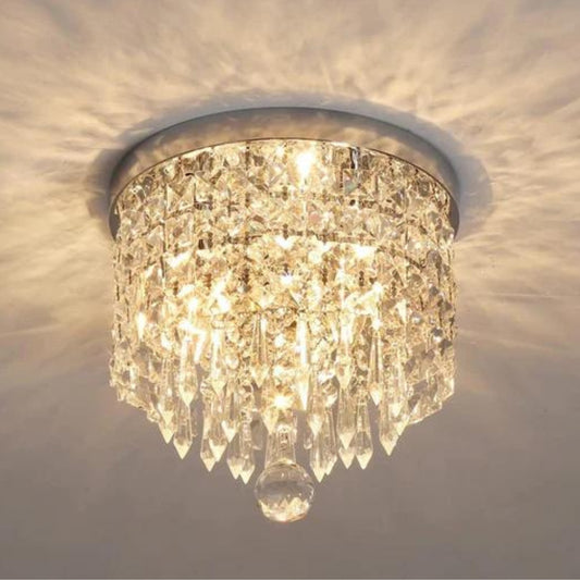 Crystal Chandeliers,3-Light Fixtures Ceiling Mount Close to Ceiling Light Fixtures for Hallway Bedroom Hall Living Room Bulbs Not Included My Store