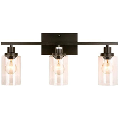 Bathroom Vanity Light Fixture 3-Light Black Wall Sconce Indoor Farmhouse Wall Light for Cabinet over Mirror Hallway My Store