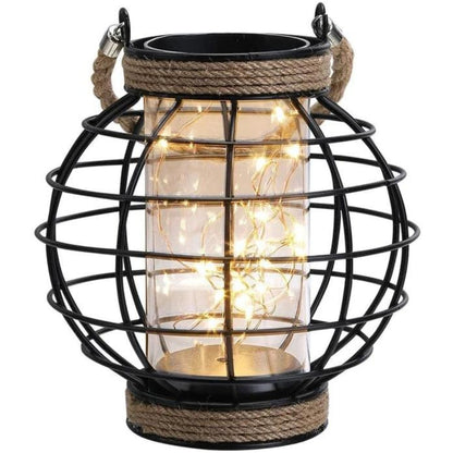 Metal Cage LED Lantern Battery Powered,7.3" Tall Cordless Accent Light with 20Pcs Fairy Lights.Great for Weddings, Parties, Patio, Events for Indoors/Outdoors. My Store
