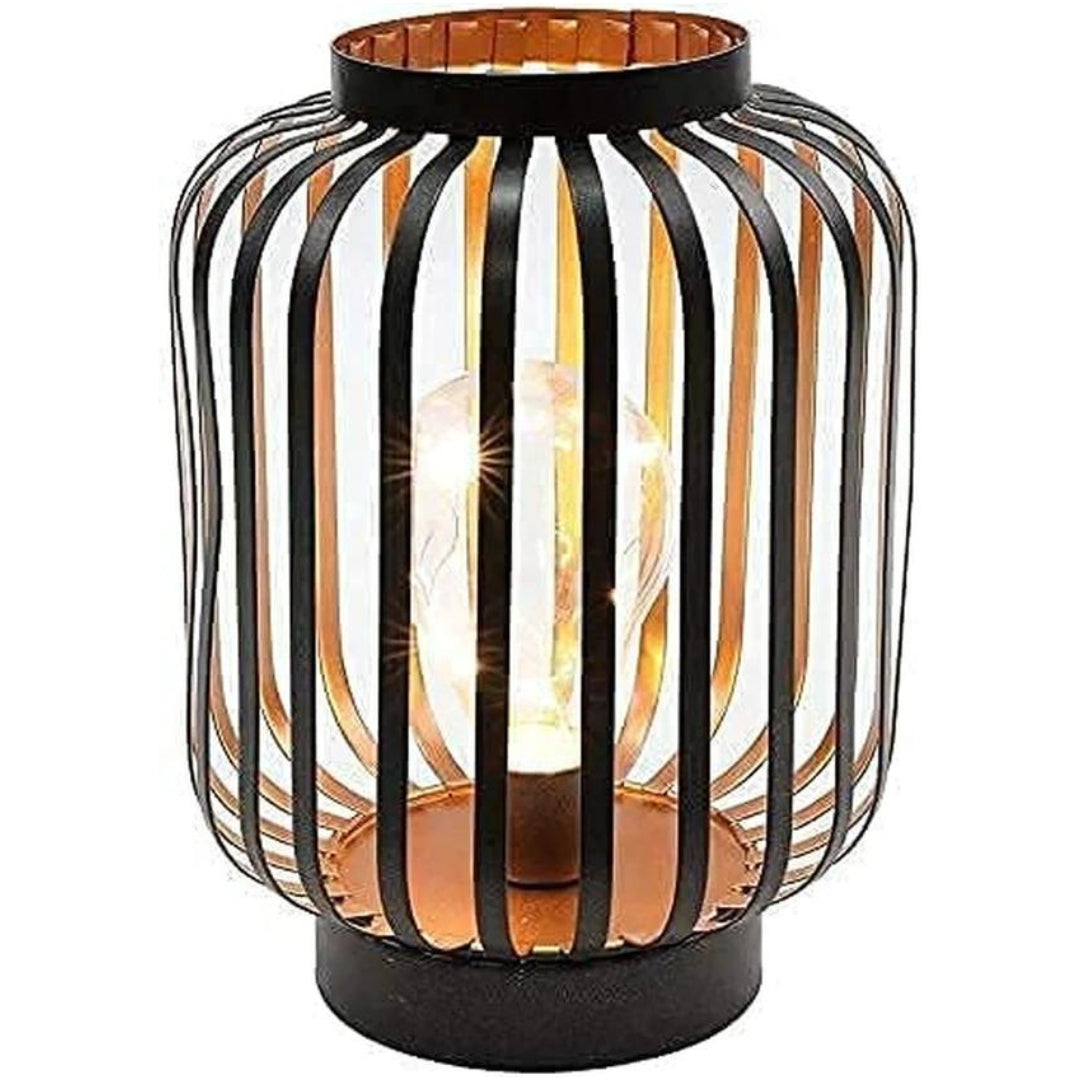 8.7" High Metal Cage Decorative Lamp Battery Powered Cordless Warm White Light with LED Edison Style Bulb Great for Weddings Parties Patio Events for Indoor Outdoor My Store