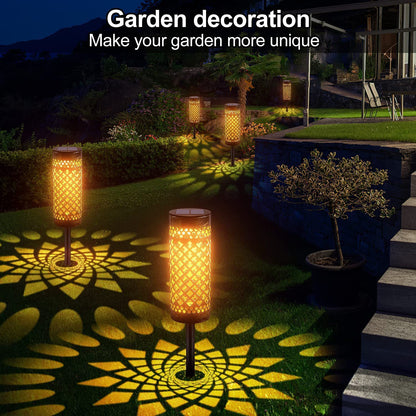 Metal Solar Powered Lawn Lamps Outdoor Waterproof Decorative LED Garden Lights