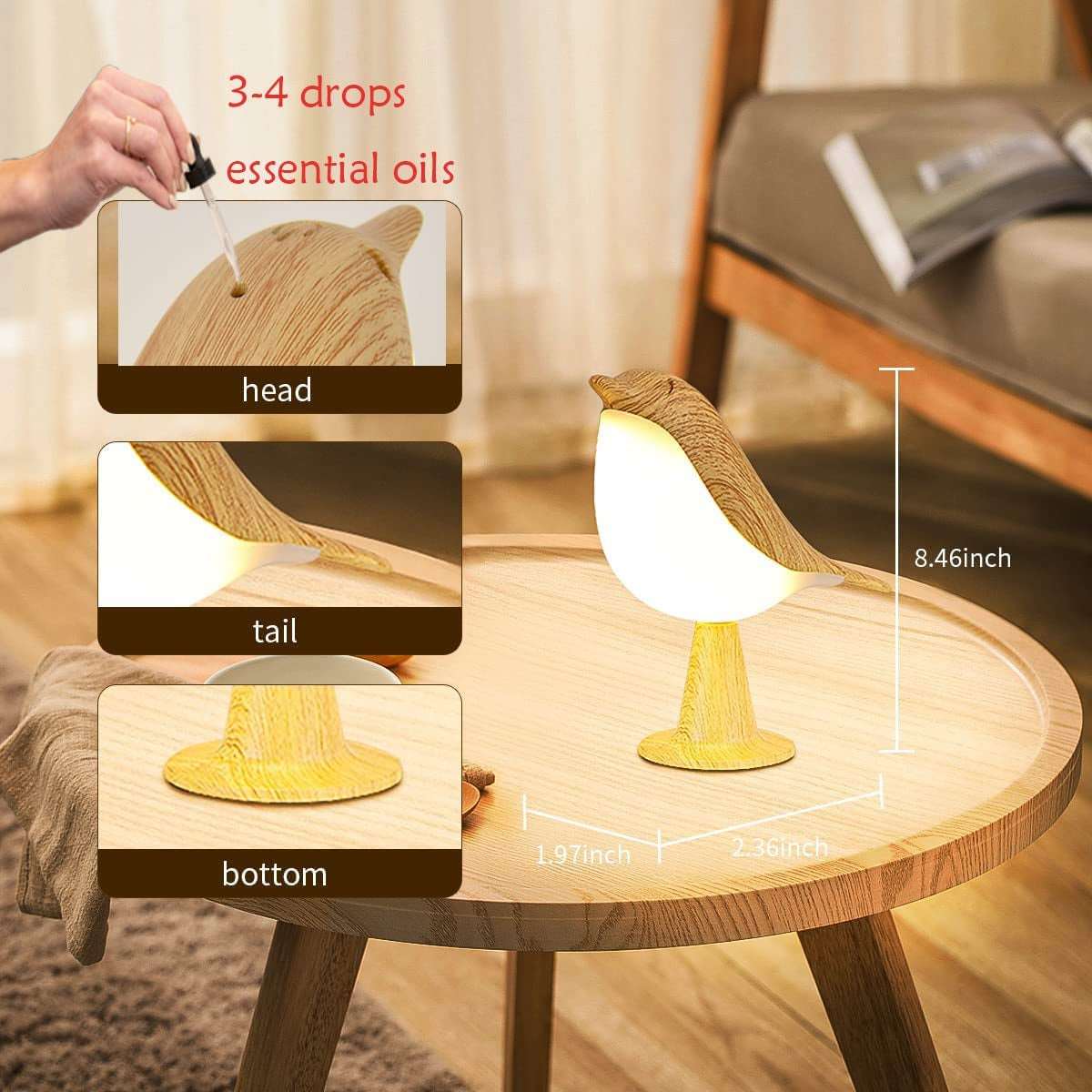 4U Small Cordless LED Table Lamp Touch Sensor, Bedside Lamp Night Light with Touch Dimmer,3 Level Brightness Nightstand Lamps, Rechargered Desk Lamp for Bedroom, Home, Office, College Dorm Room