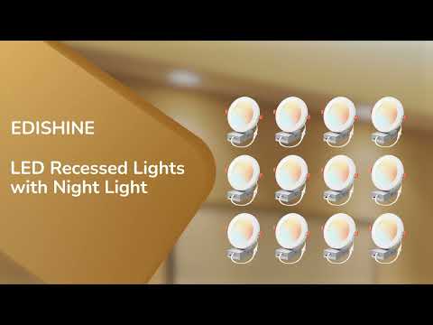 12 Pack Recessed Lighting 6 Inch with Night Light-HJRL06B