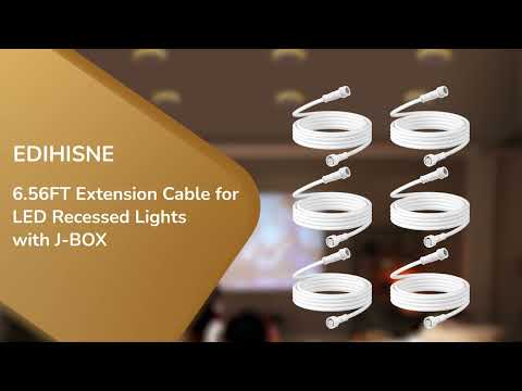 6.56FT 5pin Extension Cord for Recessed Lights (6 Pack) -HJRL06B-P1