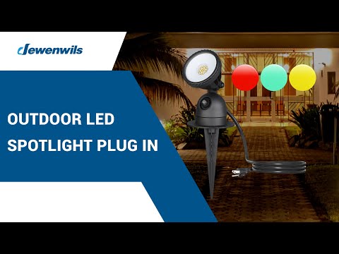 120V LED Spotlight with Dusk to Dawn Light Sensor & 3ft Extension Cord & 3 Lenses-HGSL04C