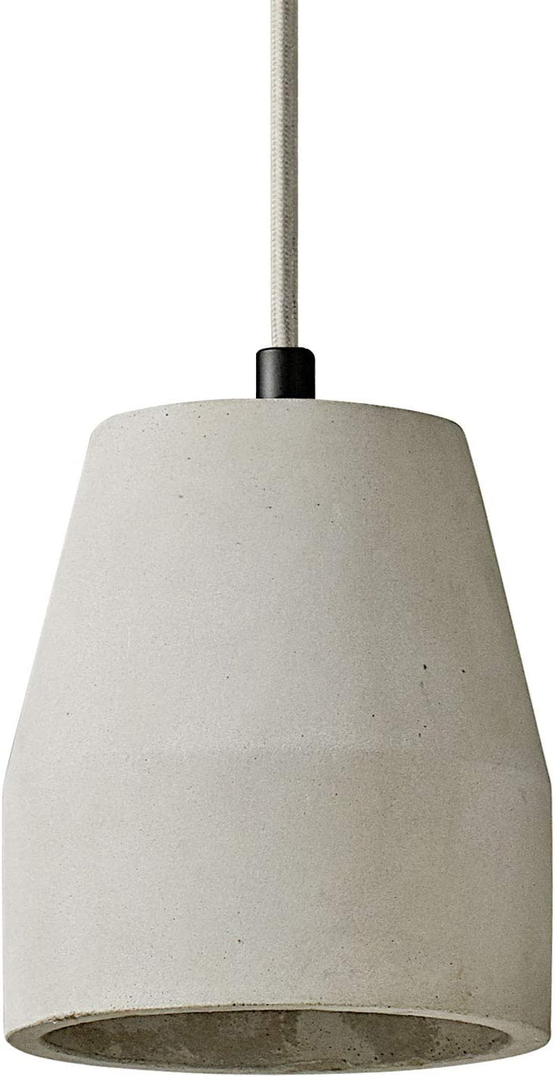 MOTINI Concrete Pendant Light in Gray Finish, Modern Industrial Mini Ceiling Hanging Cement Pendant Lighting Fixture for Kitchen Island Dining Room Living Room Bedroom