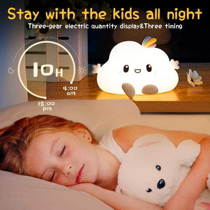 Baby Night Light Cloud Light,Cute Kids Night Lights for Bedroom Decor,Usb Rechargeable Colorful Night Light for Kids Room,Kawaii Silicone LED Cloud Lights for Bedroom,Cute Lamp Baby Girl Gifts