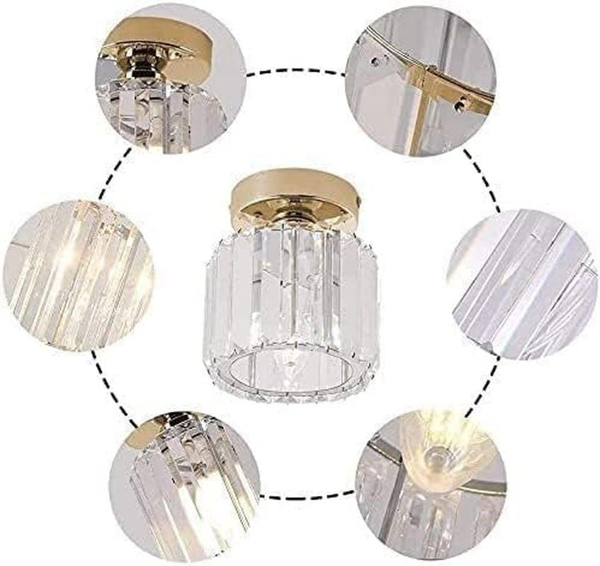 Modern Flush Mount K9 Crystal Glass Ceiling Lamp Creativity Downlight Ceiling Light Gold Chrome Chandelier for Bedroom Living Room Kitchen Hallway Balcony Stairwell Chandelier