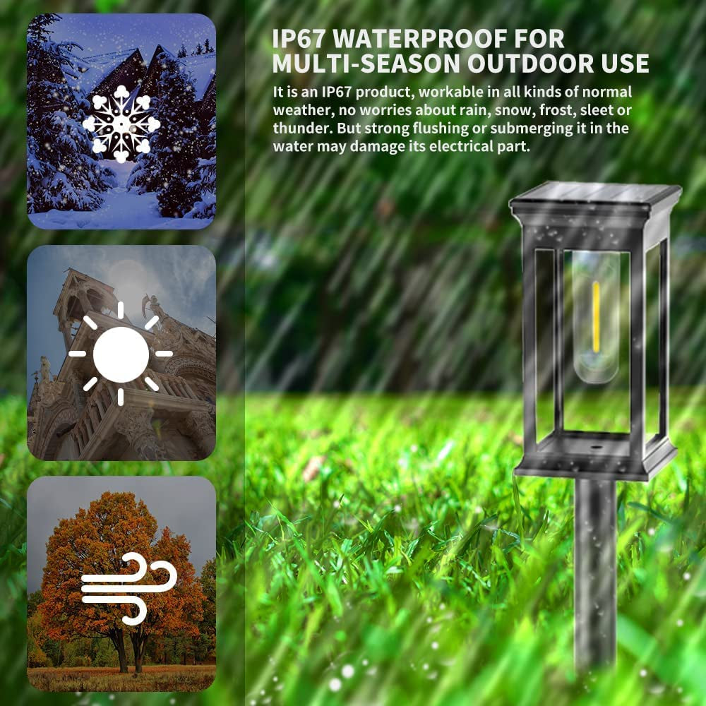 Solar Pathway Lights Outdoor,Solar Outdoor Lights Waterproof Landscape Lighting, Solar Garden Lights Outdoor Lighting for Backyard Lawn Garden,4 of Pack