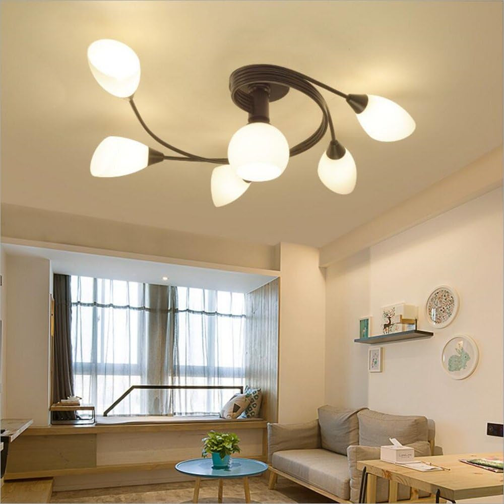 Joypeach Rustic Style LED Flush Mount Ceiling Lights, Creative Living Room Ceiling Lamp, Bedroom Ceiling Lamp, Ceiling Lamp for Dinning Room (110V)
