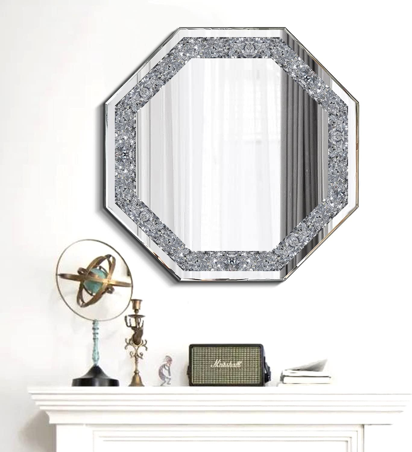 Wall Mirror.Crushed Diamond Glass Mirror. Refined Special-Shaped Decorative Mirror for Bathroom,Living Room,Bedroom.(20"X20")