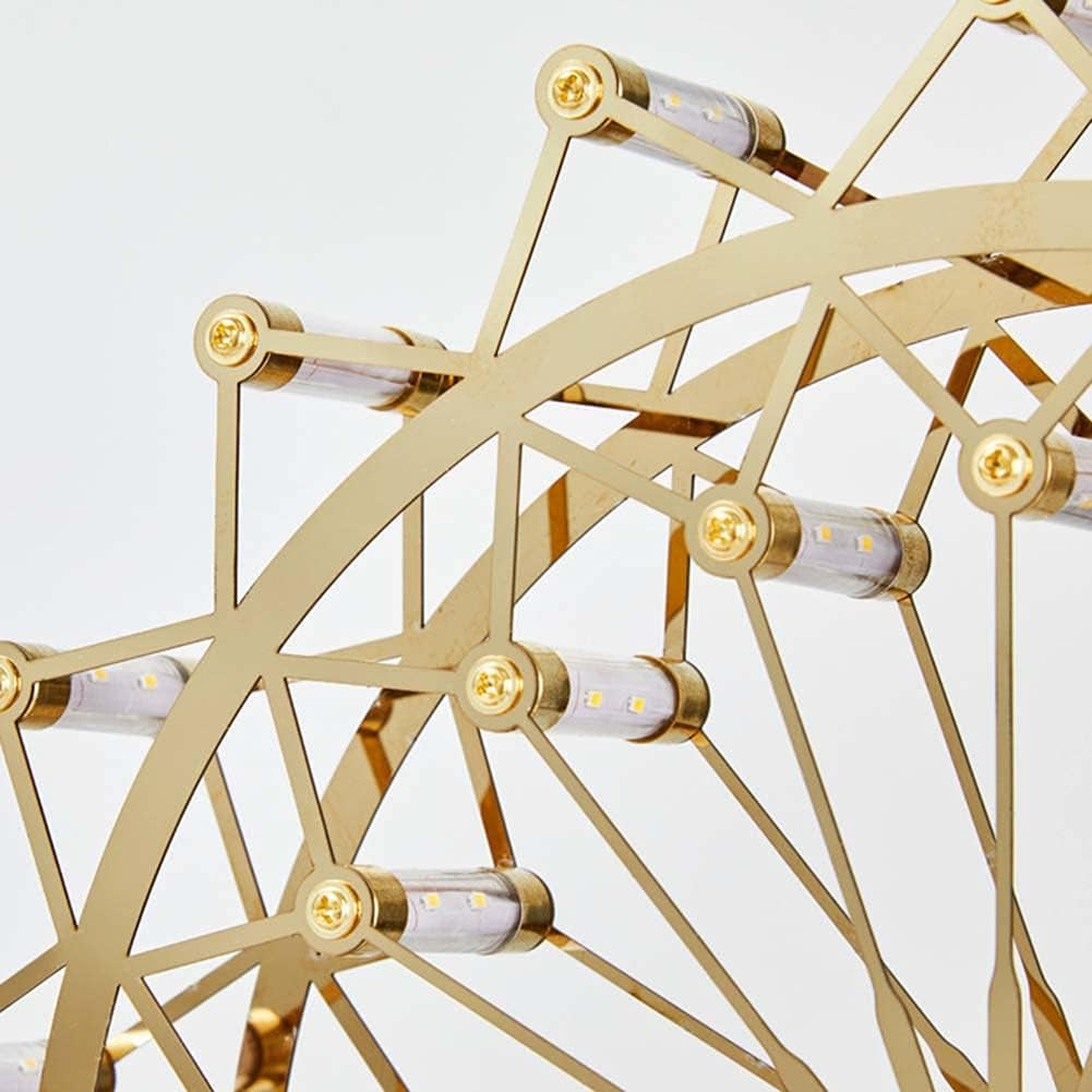 Ferris Wheel Table Lamp, Creative Gold LED Desk Lamps, Simple Design Rotatable Ferris Wheel (Large)