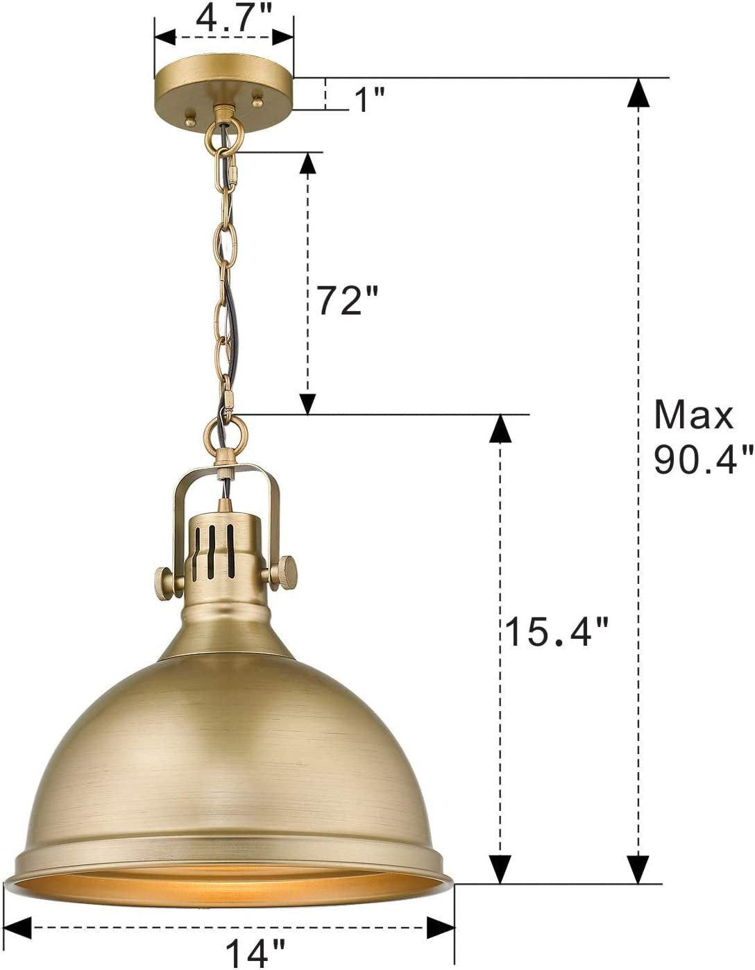 Industrial Metal Pendant Light with Gold Finish - Enhance Your Space with Modern Ceiling Lighting My Store