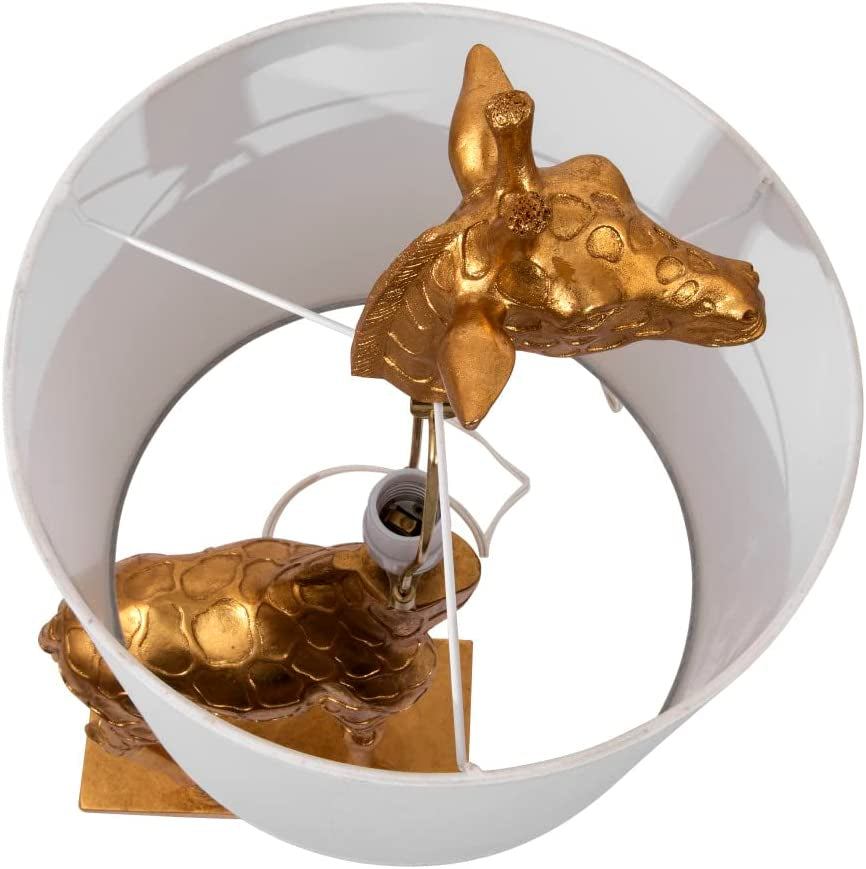Elevate your space with the Giraffe Gold Table Lamp featuring a chic linen shade. Perfect for living rooms and bedroom