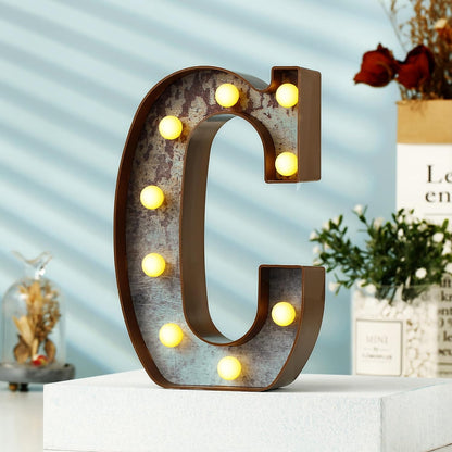 LED Marquee Rusty Letter Light theluminousdecor