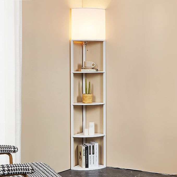 LED Floor Lamp with Shelves theluminousdecor