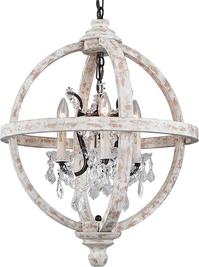 20-inch Globe Chandeliers with Clear Crystals theluminousdecor