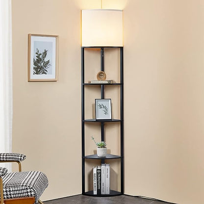 LED Floor Lamp with Shelves theluminousdecor