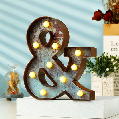 LED Marquee Rusty Letter Light theluminousdecor