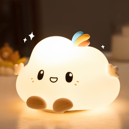 Baby Night Light Cloud Light,Cute Kids Night Lights for Bedroom Decor,Usb Rechargeable Colorful Night Light for Kids Room,Kawaii Silicone LED Cloud Lights for Bedroom,Cute Lamp Baby Girl Gifts