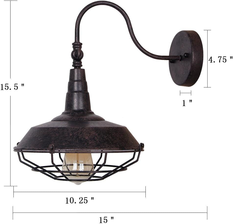 W0013 1-Light Industrial Metal Wall Sconces with Metal Shade Retro Rustic Loft Antique Wall Lamp Edison Vintage Decorative Wall Light Fixtures Lighting Luminaire