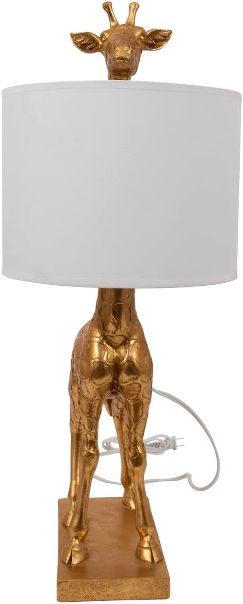 Elevate your space with the Giraffe Gold Table Lamp featuring a chic linen shade. Perfect for living rooms and bedroom