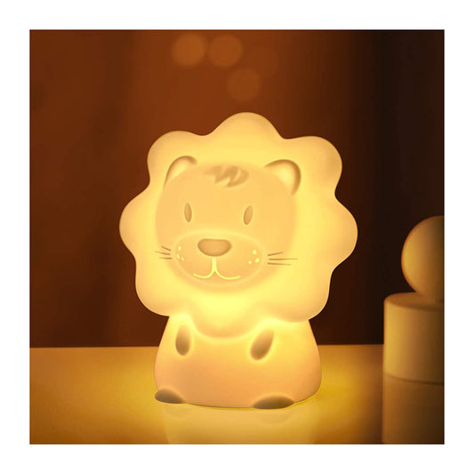 Cute Night Light for Kids – Paint Free Silicone Lion LED Nightlight, Nursery Lamp with Timer, for Toddler, Baby, Girls, Boys, Children Gift, Bedroom