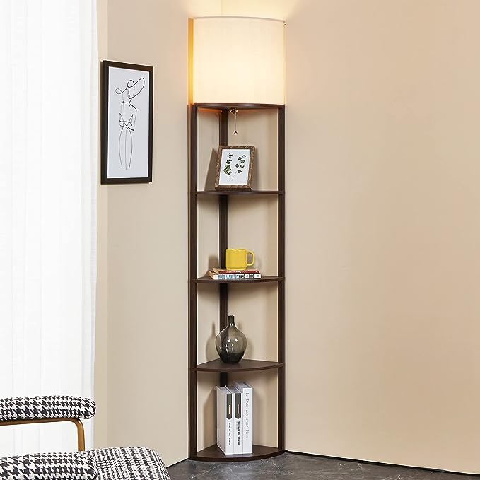 LED Floor Lamp with Shelves theluminousdecor