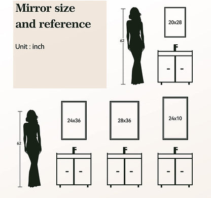 ANTEN 32" X 24" LED Mirror for Bathroom, Backlit Lighted Mirrors for Bathroom Wall, anti Fog Led Vanity Mirror, 3000-6000K, Stepless Dimmable, IP54, Shatterproof Makeup Mirror