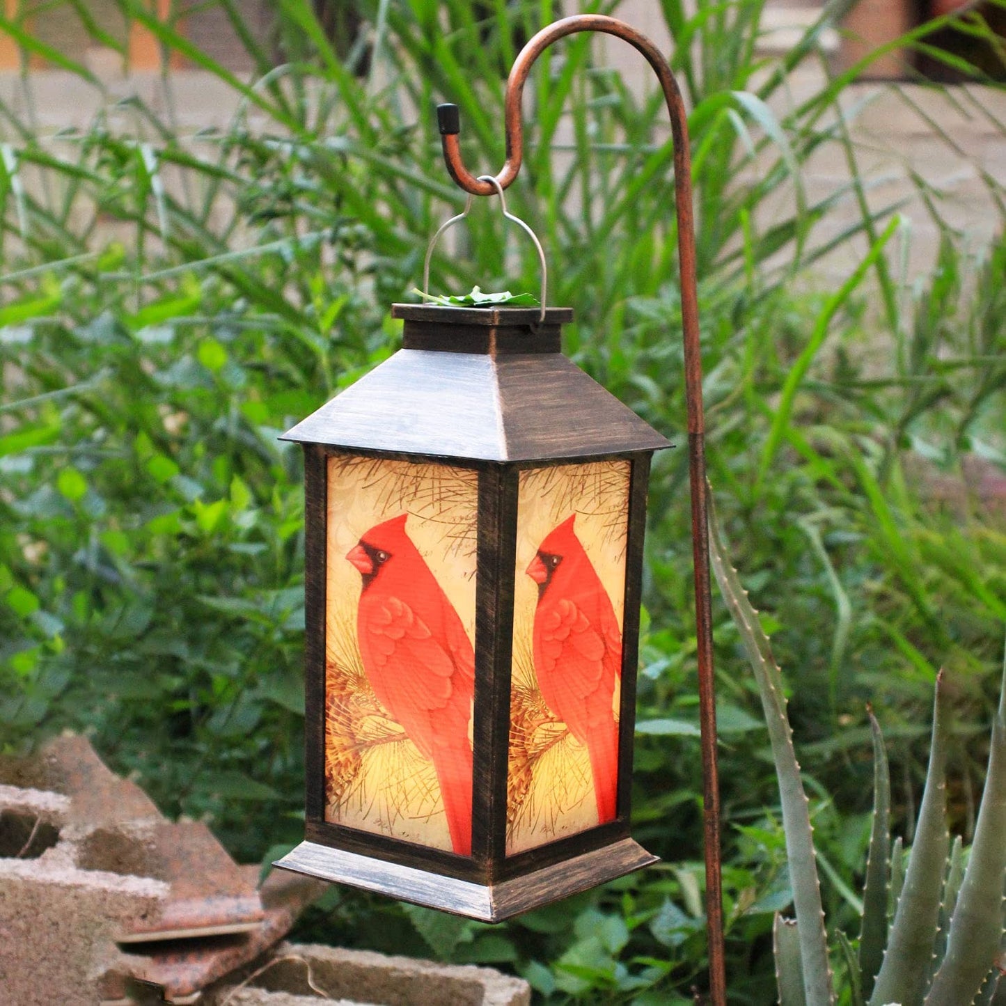 Solar Lanterns, Outdoor Hanging Lanterns Waterproof LED Solar Cardinal Lights Tabletop Lamp for Outdoor Patio Garden（1Pack