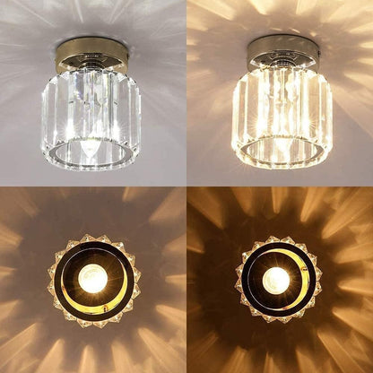 Modern Flush Mount K9 Crystal Glass Ceiling Lamp Creativity Downlight Ceiling Light Gold Chrome Chandelier for Bedroom Living Room Kitchen Hallway Balcony Stairwell Chandelier