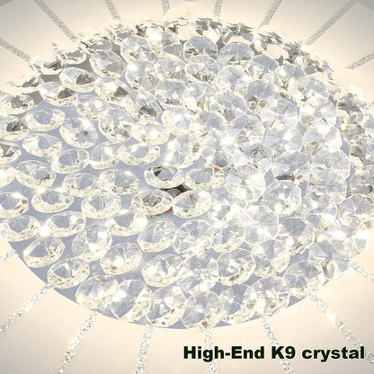 Horisun LED Ceiling Light Fixture, 11In Flush Mount Light Fixture, 1320 Lumens 4000K, CRI 80, Minimalist Crystal Chandelier for Kitchen, Hallway, Bedroom, Stairways